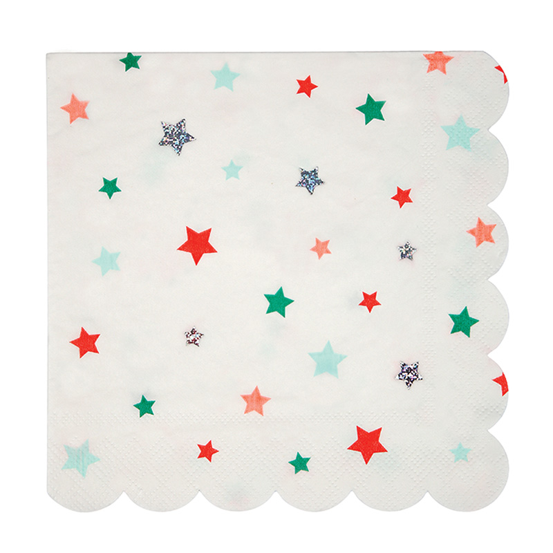 Colourful Star Print Large Paper Napkins By Meri Meri Vibrant Home